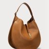 Sacs à bandoulière Ralph Lauren Polo ID en cuir de veau marron de taille moyenne pour femme Sacs à bandoulière Ralph Lauren Polo ID en cuir de veau marron de taille moyenne pour femme