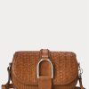 Sacs à bandoulière Welington en cuir de veau tissé marron Ralph Lauren pour femme Sacs à bandoulière Welington en cuir de veau tissé marron Ralph Lauren pour femme