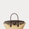 Sacs besaces Bellport de taille moyenne en cuir et paille Ralph Lauren pour femmes