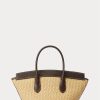 Sacs besaces Bellport de taille moyenne en cuir et paille Ralph Lauren pour femmes