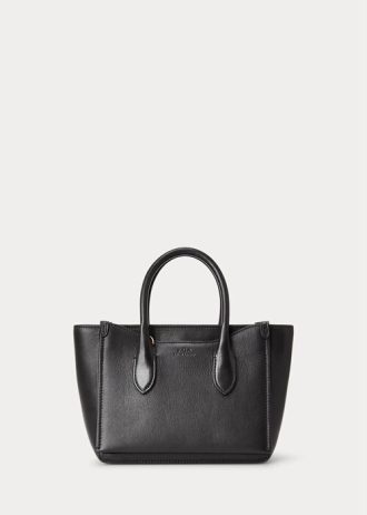 Sacs cartable Mini Sloane en cuir noir pour femme Ralph Lauren