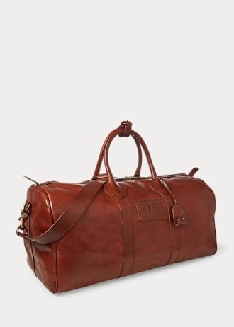 Sacs de sport en cuir Heritage Ralph Lauren chocolat pour homme