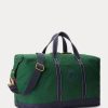 Sacs de sport en toile verts pour hommes avec logo brodé Ralph Lauren Sacs de sport en toile verts pour hommes avec logo brodé Ralph Lauren