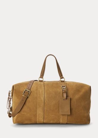 Sacs de sport Ralph Lauren Welington en daim et veau kaki pour homme