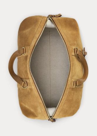 Sacs de sport Ralph Lauren Welington en daim et veau kaki pour homme