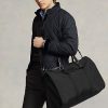Sacs de voyage hybrides noirs pour hommes Ralph Lauren avec garniture en cuir Sacs de voyage hybrides noirs pour hommes Ralph Lauren avec garniture en cuir