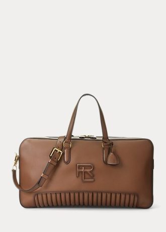 Sacs de voyage Ralph Lauren en cuir de veau bruni matelassé pour homme