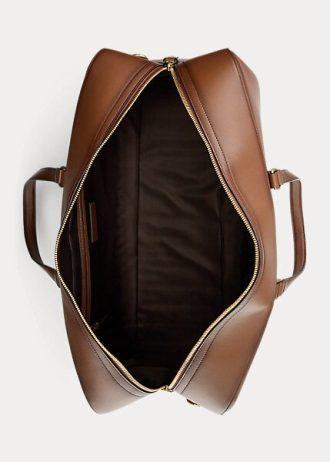 Sacs de voyage Ralph Lauren en cuir de veau bruni matelassé pour homme