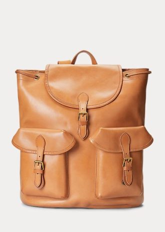 Sacs à dos en cuir marron Ralph Lauren Heritage pour homme