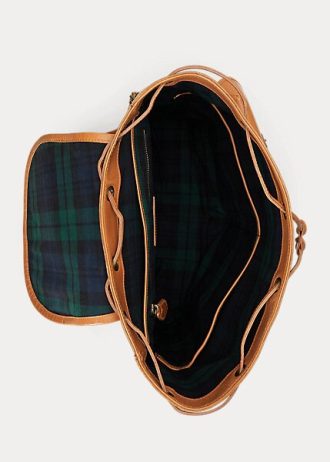 Sacs à dos en cuir marron Ralph Lauren Heritage pour homme