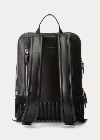 Sacs à dos en cuir matelassé noir Ralph Lauren pour homme
