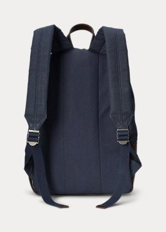 Sacs à dos en toile à imprimé équestre Ralph Lauren bleu marine pour homme