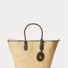 Sacs fourre-tout Bellport de taille moyenne en paille et cuir Ralph Lauren pour femme