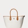Sacs fourre-tout Bellport réversibles en toile naturelle/bleu marine pour femme Ralph Lauren Sacs fourre-tout Bellport réversibles en toile naturelle/bleu marine pour femme Ralph Lauren