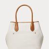 Sacs fourre-tout Bellport réversibles en toile naturelle/bleu marine pour femme Ralph Lauren Sacs fourre-tout Bellport réversibles en toile naturelle/bleu marine pour femme Ralph Lauren