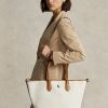 Sacs fourre-tout Bellport réversibles en toile naturelle/bleu marine pour femme Ralph Lauren Sacs fourre-tout Bellport réversibles en toile naturelle/bleu marine pour femme Ralph Lauren