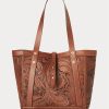 Sacs fourre-tout en cuir marron Ralph Lauren pour femme, faits à la main Sacs fourre-tout en cuir marron Ralph Lauren pour femme, faits à la main