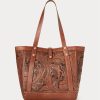 Sacs fourre-tout en cuir marron Ralph Lauren pour femme, faits à la main Sacs fourre-tout en cuir marron Ralph Lauren pour femme, faits à la main