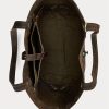 Sacs fourre-tout en cuir noir sur marron pour femme Ralph Lauren Sacs fourre-tout en cuir noir sur marron pour femme Ralph Lauren