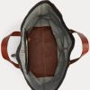 Sacs fourre-tout en denim noir pour homme Ralph Lauren avec bordure en cuir Sacs fourre-tout en denim noir pour homme Ralph Lauren avec bordure en cuir