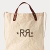 Sacs fourre-tout en toile avec logo Ralph Lauren Greige pour femme