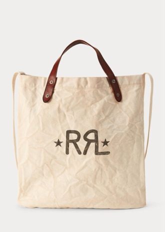 Sacs fourre-tout en toile avec logo Ralph Lauren Greige pour femme