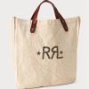 Sacs fourre-tout en toile blanche avec logo Ralph Lauren pour homme Sacs fourre-tout en toile blanche avec logo Ralph Lauren pour homme