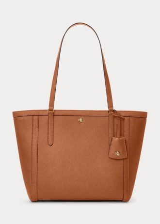 Sacs fourre-tout Ralph Lauren Crosshatch en cuir de taille moyenne Clare pour femme