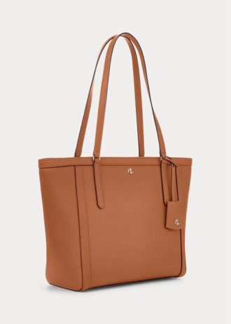 Sacs fourre-tout Ralph Lauren Crosshatch en cuir de taille moyenne Clare pour femme