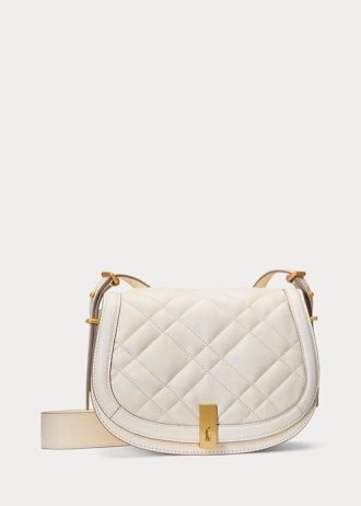 Sacs à main en cuir matelassé Polo ID Ralph Lauren ivoire pour femme