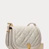 Sacs à main en cuir matelassé Polo ID Ralph Lauren ivoire pour femme Sacs à main en cuir matelassé Polo ID Ralph Lauren ivoire pour femme