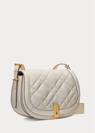 Sacs à main en cuir matelassé Polo ID Ralph Lauren ivoire pour femme