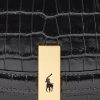 Sacs à main noirs Ralph Lauren Polo ID à imprimé crocodile pour femme