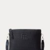 Sacs messager en cuir de veau tissé bleu marine Ralph Lauren pour homme
