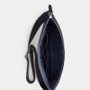 Sacs messager en cuir de veau tissé bleu marine Ralph Lauren pour homme