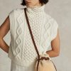 Sacs seau Bellport Ralph Lauren en peau lainée miel/crème pour femme