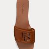 Sandales Andela en cuir de veau bruni pour femme Ralph Lauren marron Sandales Andela en cuir de veau bruni pour femme Ralph Lauren marron