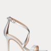 Sandales argentées en cuir métallisé Ralph Lauren Gabriele pour femmes