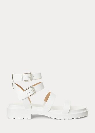 Sandales blanches en cuir nappa Kayleen de Ralph Lauren pour femmes