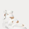 Sandales blanches en cuir nappa Kayleen de Ralph Lauren pour femmes Sandales blanches en cuir nappa Kayleen de Ralph Lauren pour femmes