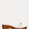 Sandales blanches en cuir nappa Ralph Lauren Roxanne pour femmes Sandales blanches en cuir nappa Ralph Lauren Roxanne pour femmes