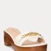 Sandales blanches en cuir nappa Ralph Lauren Roxanne pour femmes Sandales blanches en cuir nappa Ralph Lauren Roxanne pour femmes