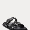 Sandales cloutées en cuir d&rsquo;agneau noir Ralph Lauren Ezra pour femme
