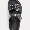 Sandales cloutées en cuir d&rsquo;agneau noir Ralph Lauren Ezra pour femme