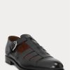 Sandales de pêcheur noires en cuir de veau bruni Ralph Lauren pour homme Sandales de pêcheur noires en cuir de veau bruni Ralph Lauren pour homme