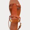 Sandales Dyllon en cuir de veau bruni marron pour femme Ralph Lauren Sandales Dyllon en cuir de veau bruni marron pour femme Ralph Lauren