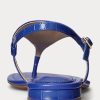 Sandales en cuir gaufré Ellington bleues pour femmes Ralph Lauren