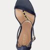 Sandales en cuir nappa bleu marine pour femme Ralph Lauren Kate