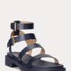 Sandales en cuir nappa bleu marine Ralph Lauren Kayleen pour femme Sandales en cuir nappa bleu marine Ralph Lauren Kayleen pour femme