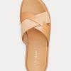 Sandales en cuir nappa et daim Kelsie de Ralph Lauren pour femme marron Sandales en cuir nappa et daim Kelsie de Ralph Lauren pour femme marron